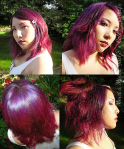 couleur cheveux violet rouge
